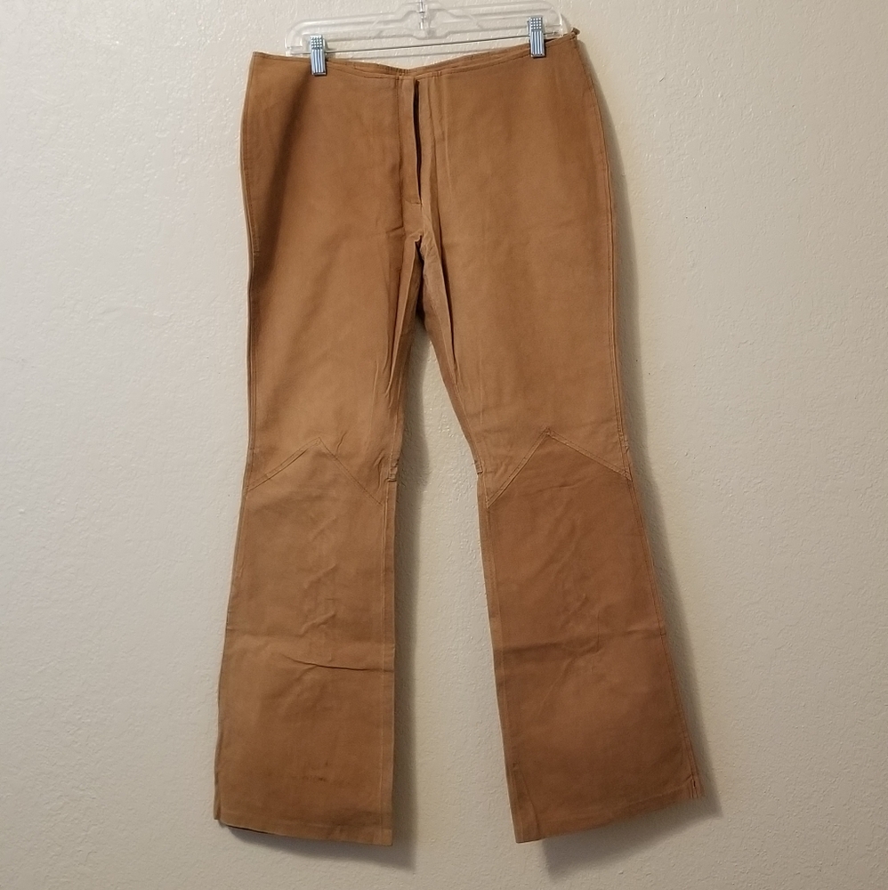 Vintage Joe Boxer Tan/Brown 100% Leather Pants with Polyester Lining.